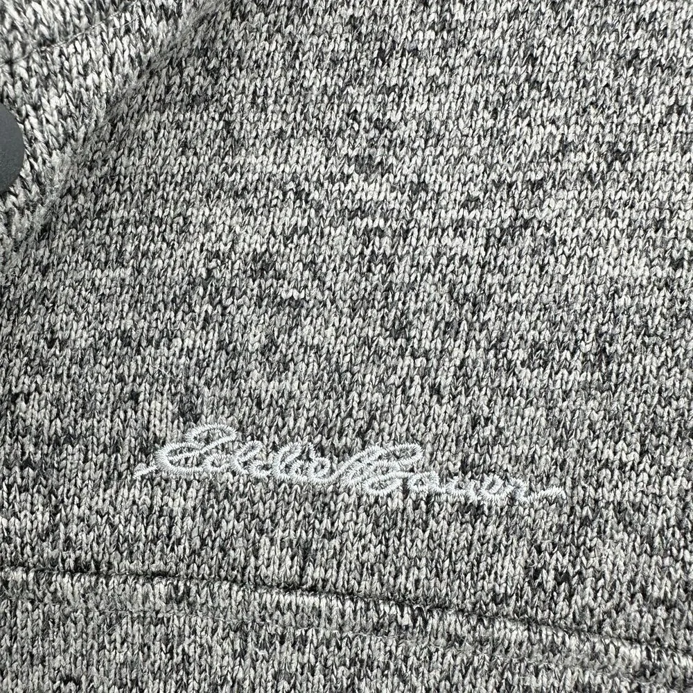 Eddie Bauer Radiator Sweater Mens L Gray Green Fleece Mock Neck Outdoor‎ Hiking